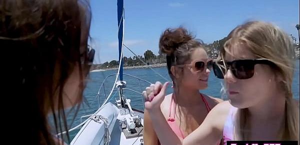  Big ass teens got fucked in a outdor sex at a boat